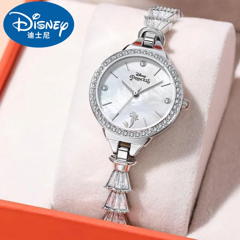 

Disney For Women Watch Mermaid Princess Lady Fashion Dress Quartz Wristwatch Pearl Bling Zircon Bezel Reloj Mujer Zegarek Damski