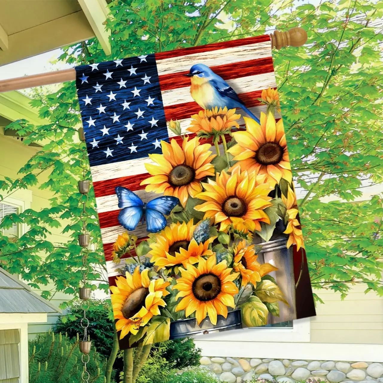 Briarwood Lane American Country House Flag YYD EEZ