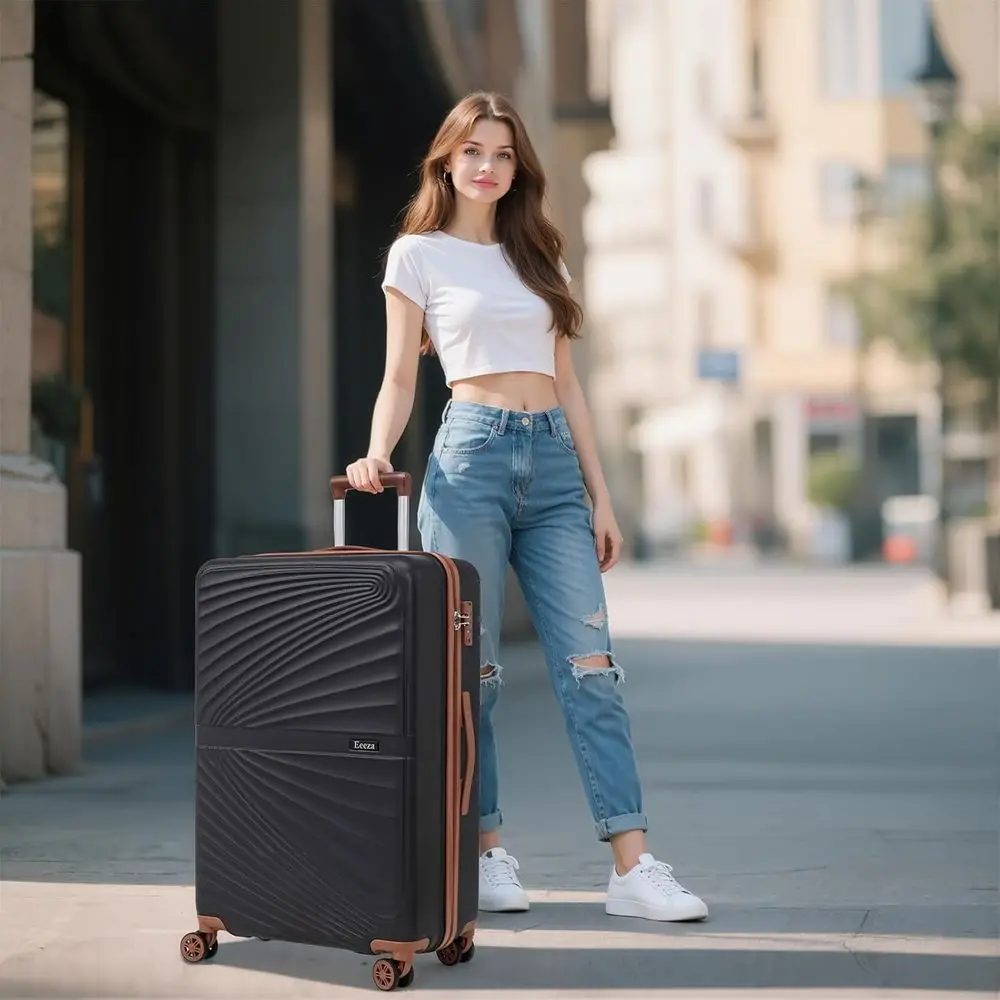 Travel Luggage Set: 3-Piece Spinner Suitcases with TSA Locks, ABS Hard Shell, 20/24/28 Inches