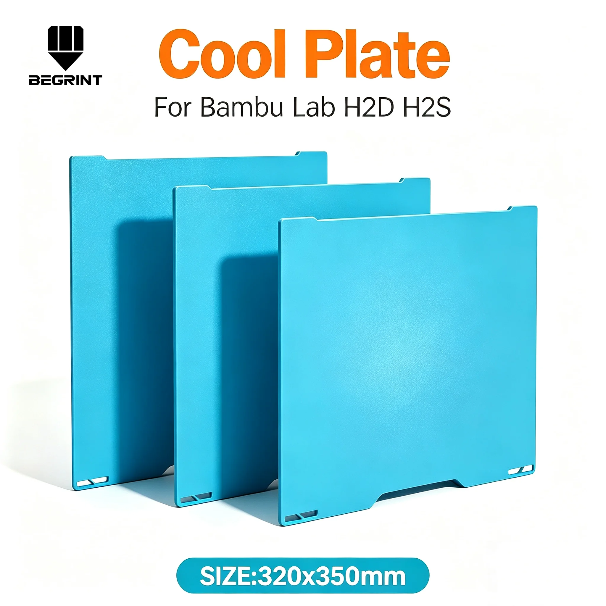 Glacier Clod Plate For Bambu Lab H2D Low Temp Printing 320x350mm Hot Bed Plate Smooth Print For Bamboo H2S 3D Printer Parts