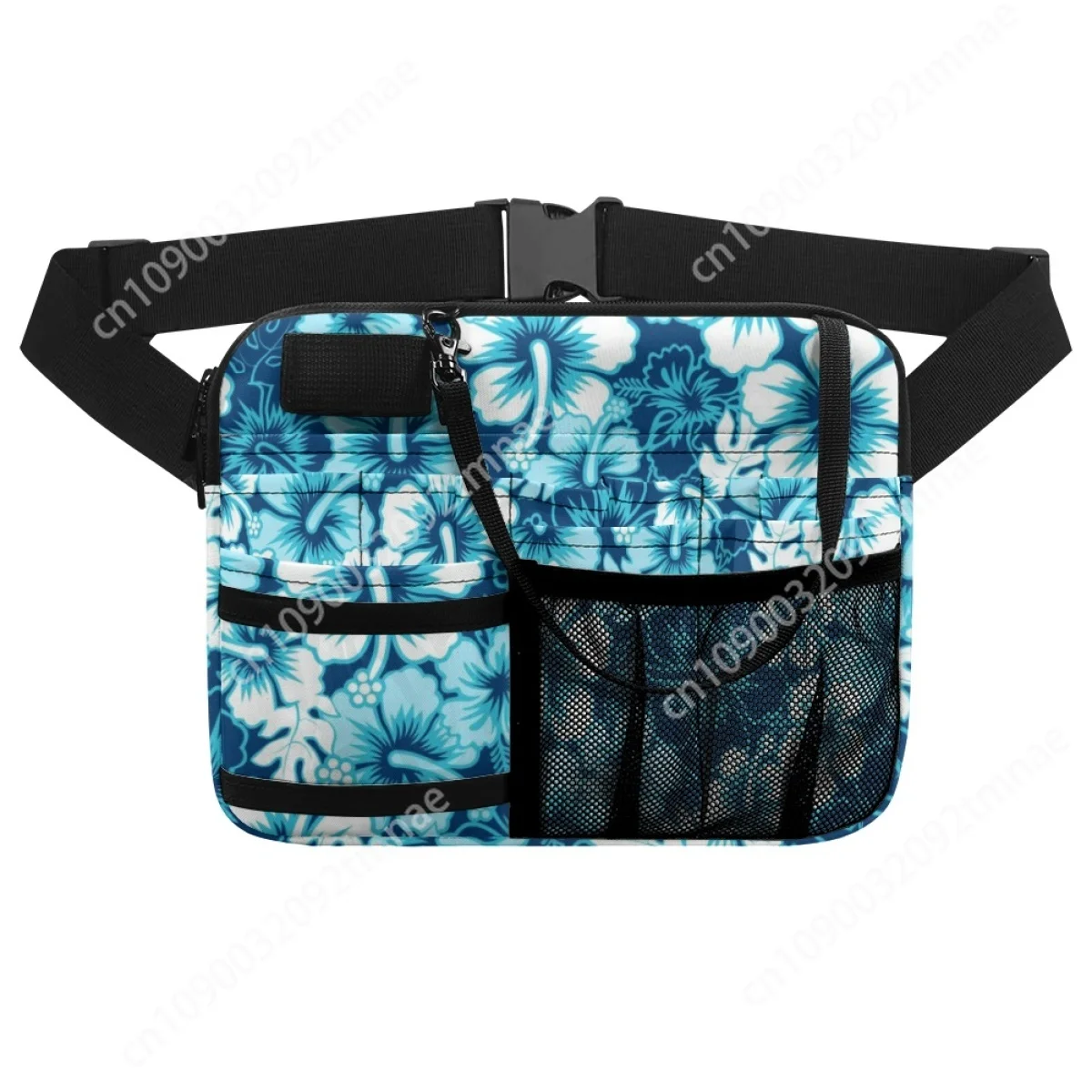 Luxury Hibiscus Flower Hawaiian Style Women's Waist Bag Custom Casual Medical Nurse Belt Bag Organizer Pouch Tool Holder New