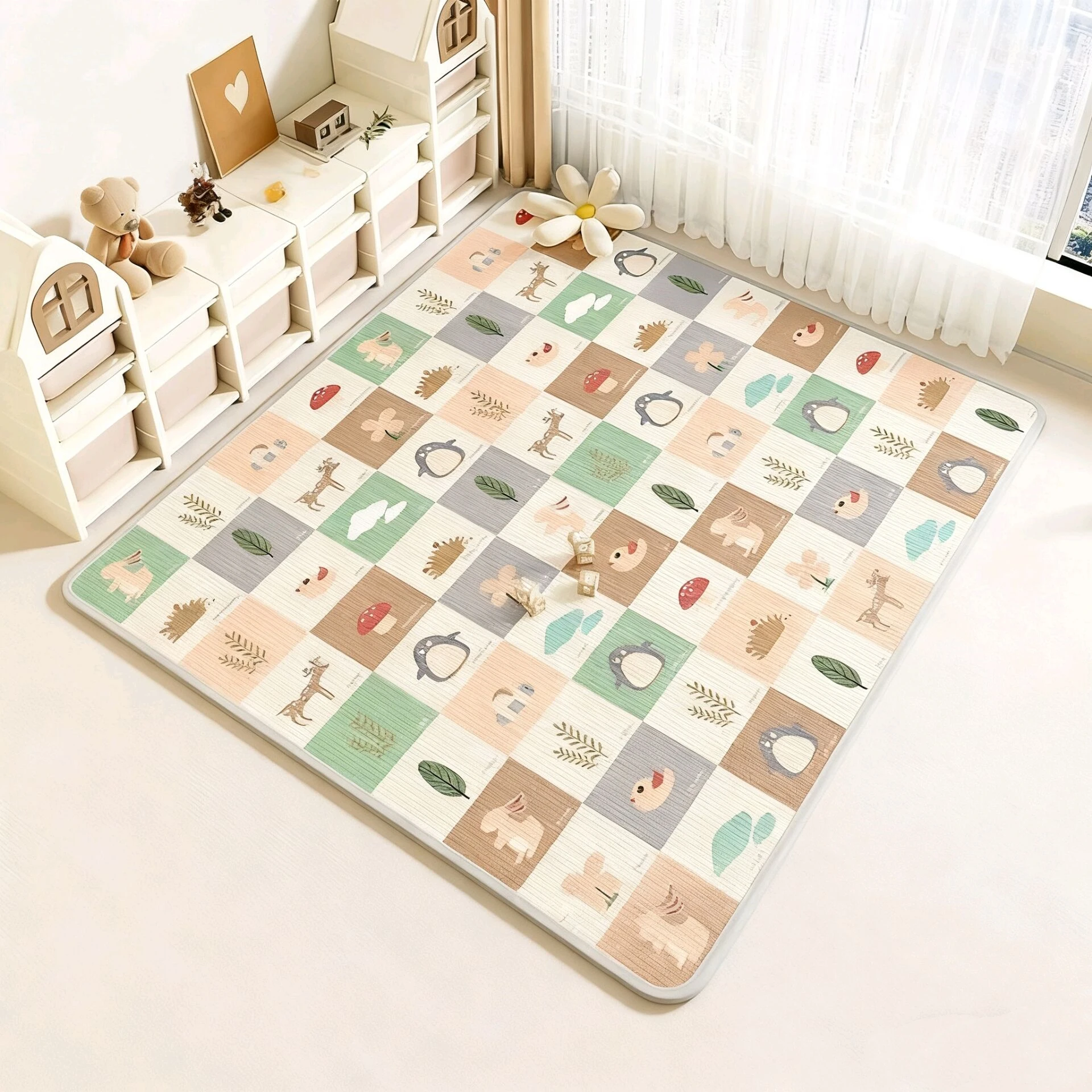 Thickness 1cm 180x120/180x150cm Play Mat for Children's Thick Safety Mat Friendly Crawling Play Mats Folding Carpet Rug Playmat