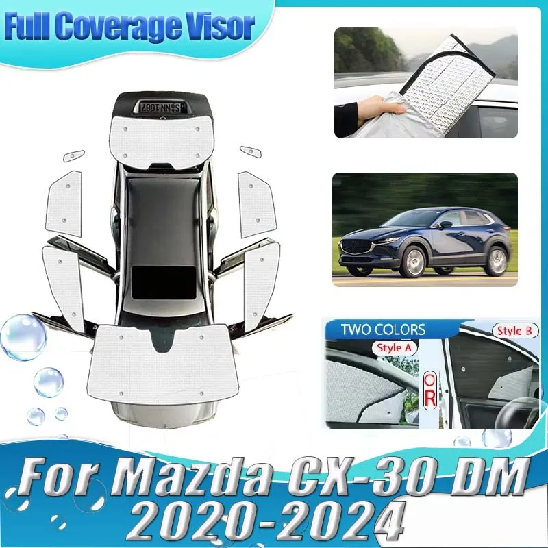 

Sunshade For Mazda CX-30 DM Accessories 2020-2024 Privacy Full Windshield Sunscreen Sun Visors Anti-UV Ray Cover Car Accessories