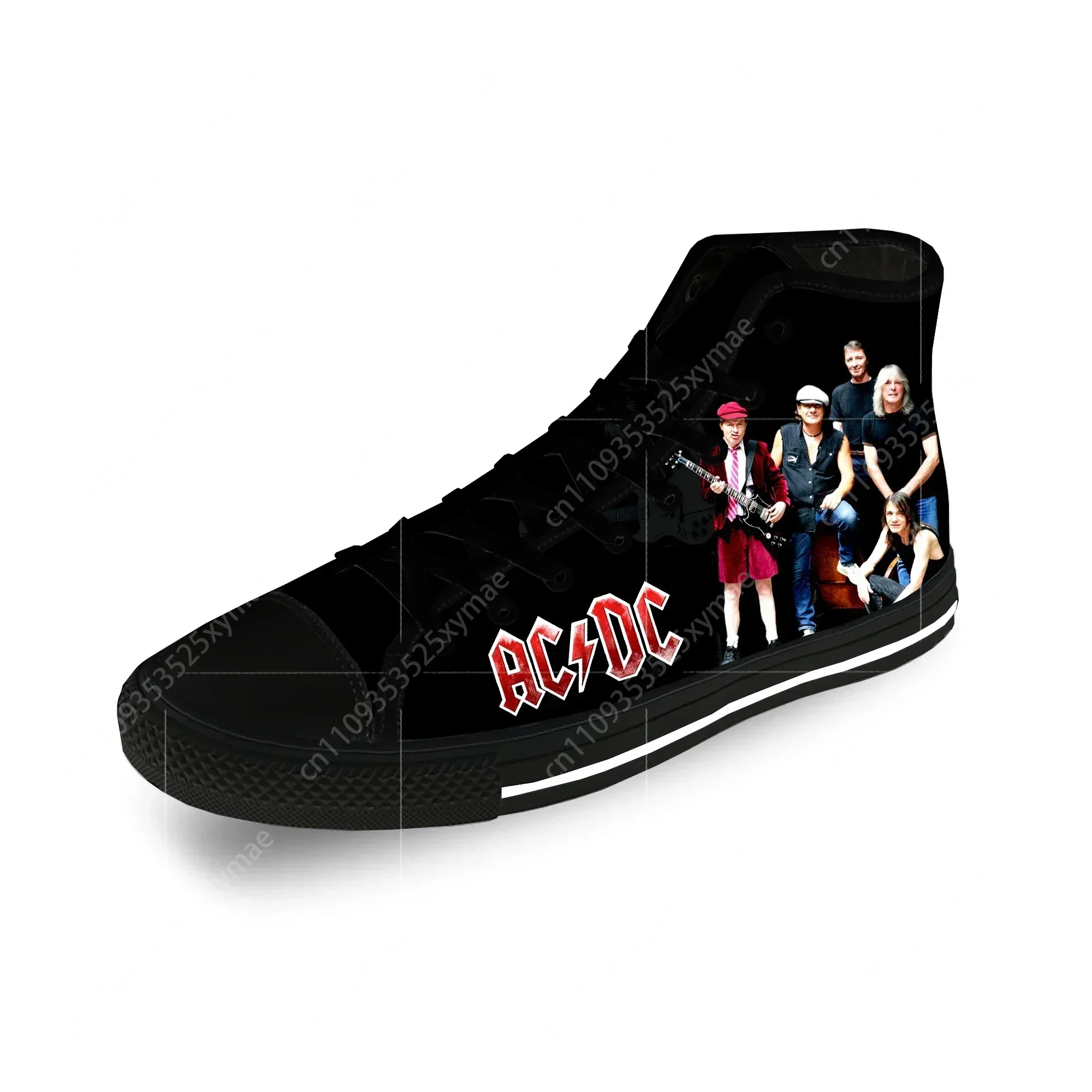 

AC Band Rock Pop Metal Music Lightweight Cloth 3D Print Funny Fashion High Top Canvas Shoes Men Women Casual Breathable Sneakers