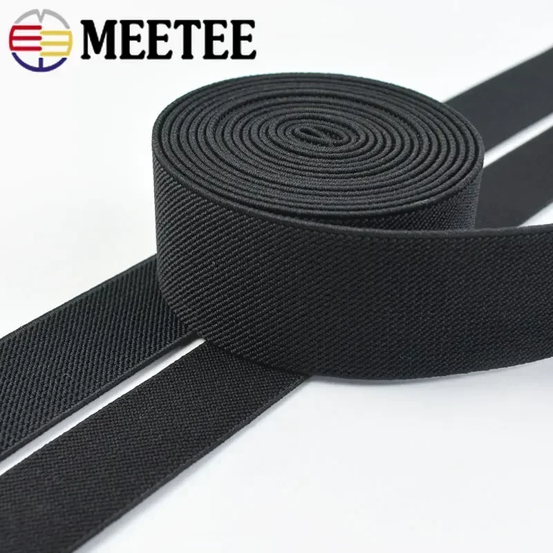 Faixa elástica grossa para roupas íntimas de costura, cinta preta, acessórios para bandas de cintura DIY, 1.5mm, 20-70mm, 1 m, 2 m, 3 m, 5m