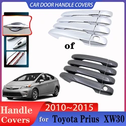 For Toyota Prius XW30 2010~2015 2012 Car Door Handles Luxury Cover Exterior Scratch Protective Decor Anti-rust Car Accessories