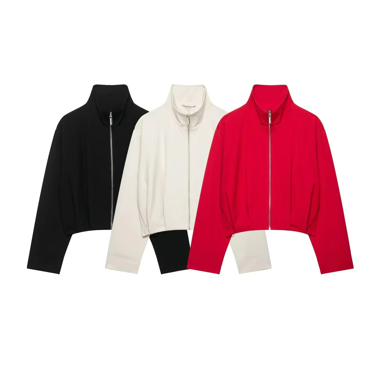 KONDALA Casual Chic Damenjacke Stehkragen Reißverschlusstaschen Langarmjacke Neue Mode 2026 Herbst Ausgehjacke für Mädchen – Detail 2