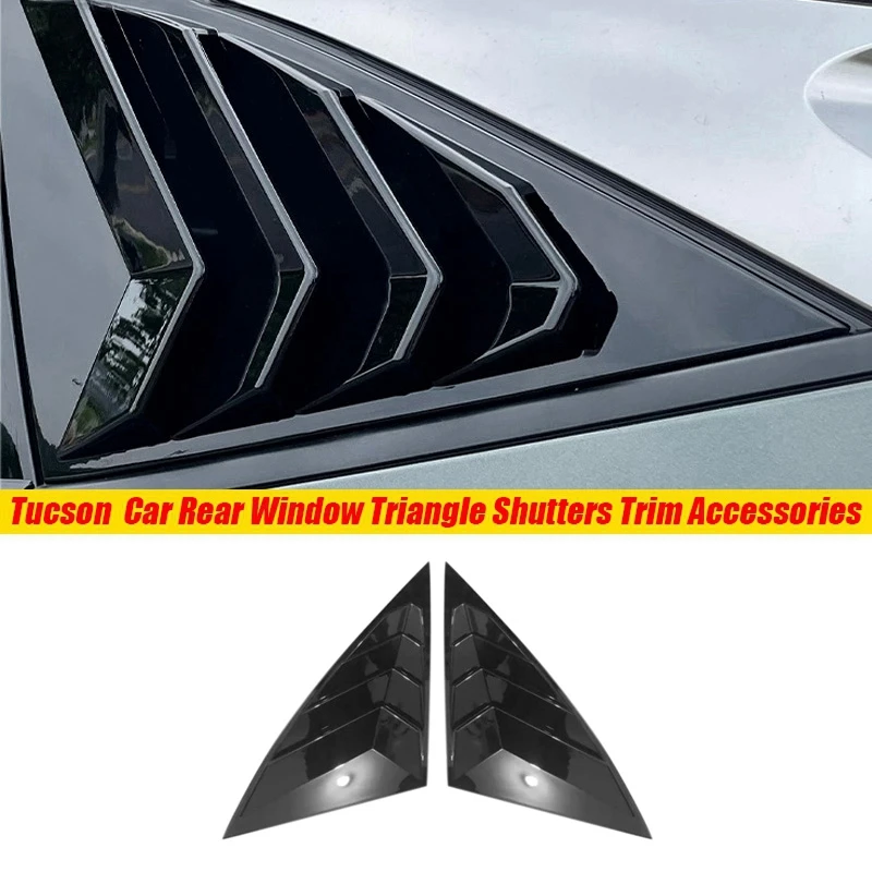 Car Rear Window Triple-Cornered Shutters Cover Rear Side Window Ventilation Hole Shutters Stickers For Hyundai Tucson