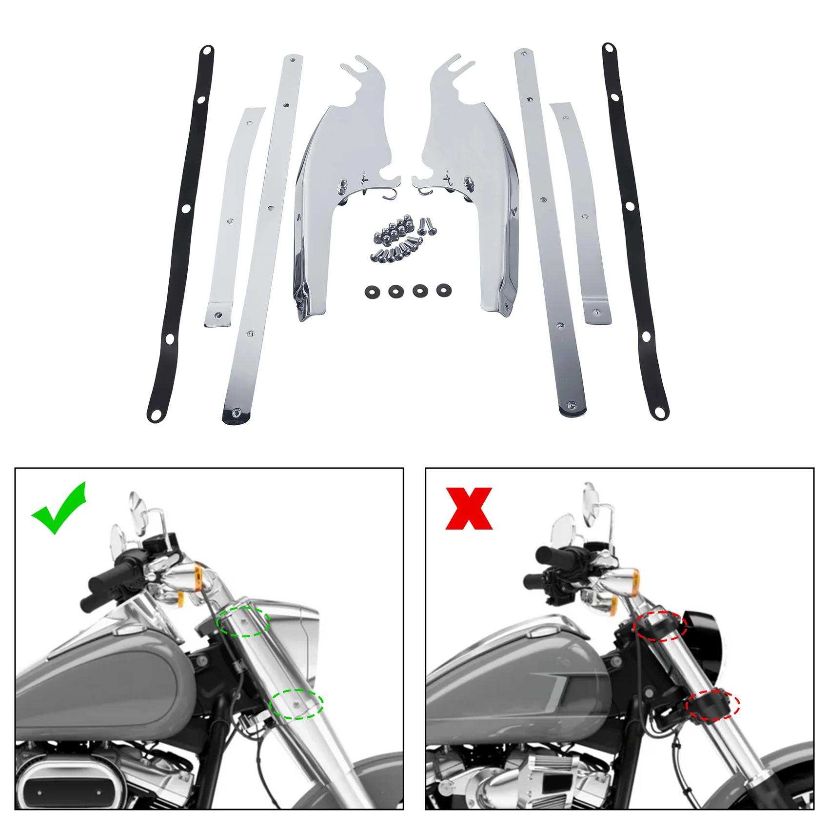 Motorcycle Windscreen Windshield Mounting Bracket Kit For Harley FL Softail Models FLST FLSTC FLSTF FLSTFB 2000-2017