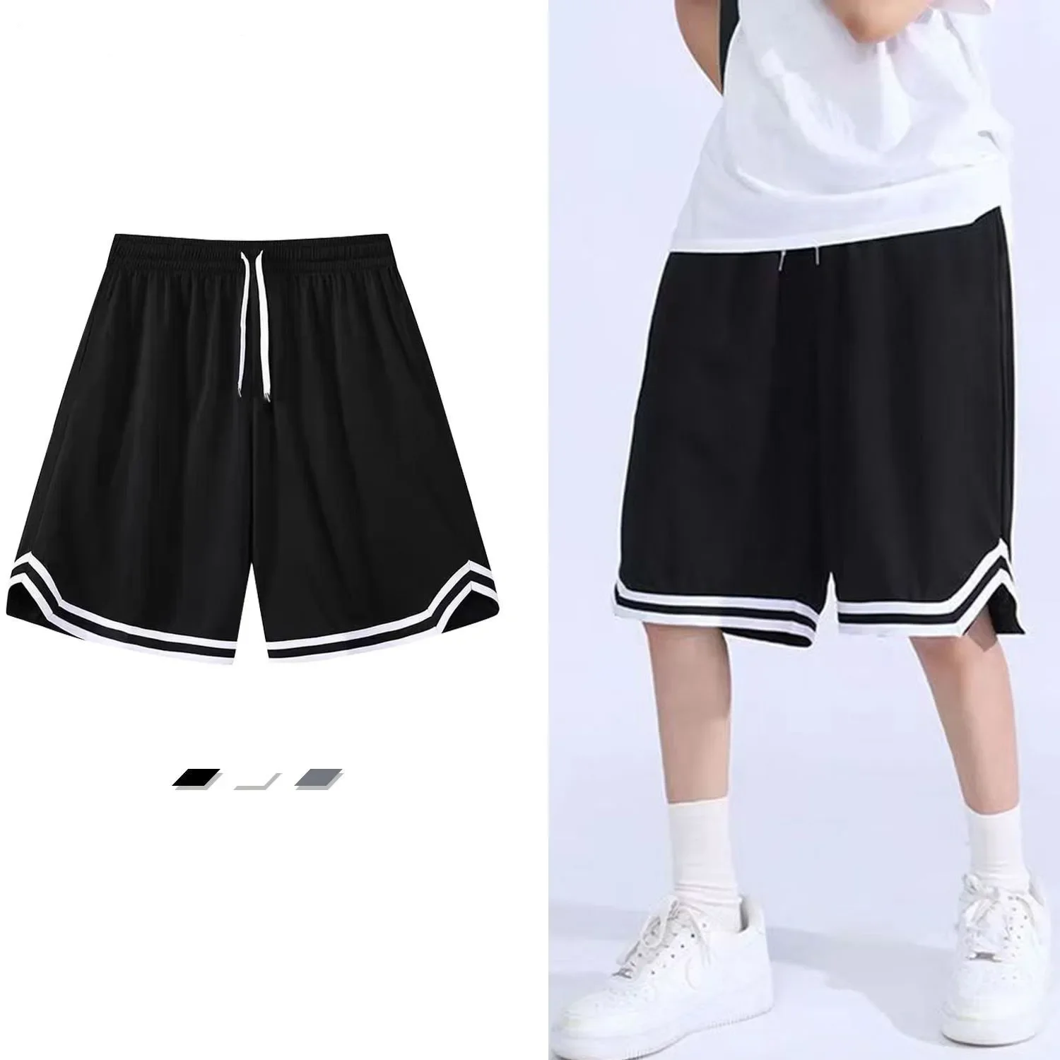 American Style Ultra-thin Ice Silk Mesh Shorts Men's Loose-fit Casual Large Pants Quick-drying Fitness Basketball Shorts