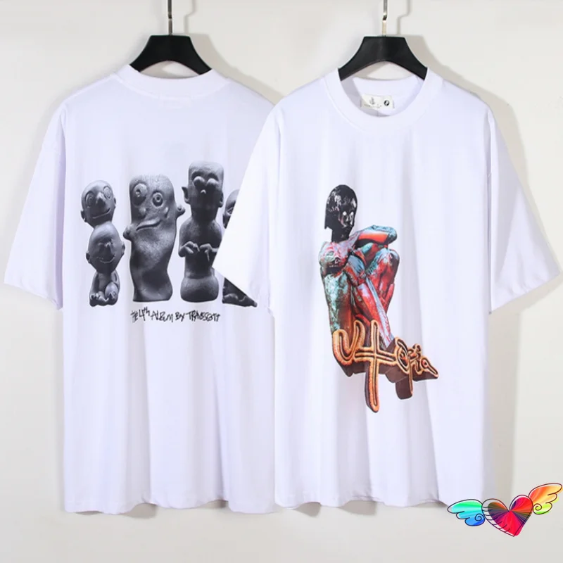 2024ss Utopia Pottery Figurine Tee Men Women Hip Hop Utopia T-shirt White Tops Music Tour Short Sleeve