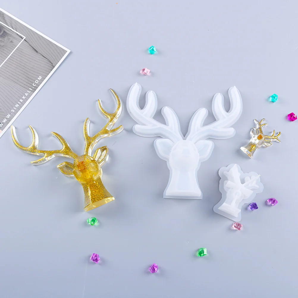 Antler Ornament Mold DIY Craft Molds Silicone Accessories Antlers Casting Crystal Epoxy Desktop Decor