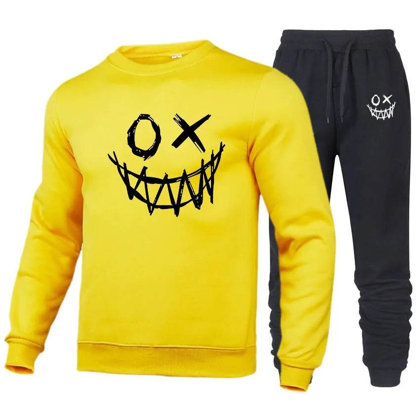 Sweatsuits Set Men 2 Piece Set Winter Tracksuit Mens Warm Tracksuits  Sweatshirts Sweatpants Streetwear Jogging Set Sweat Suits