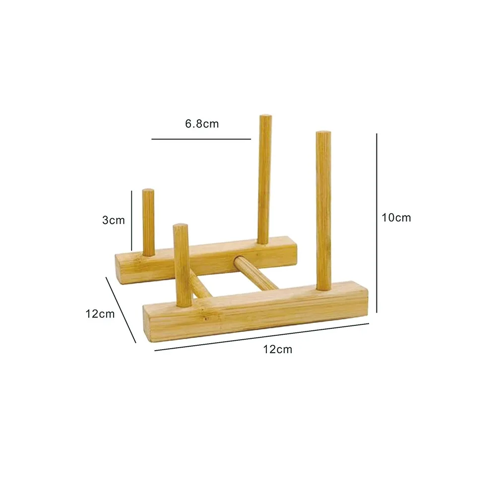 Durable Wooden Dish Drainer Rack Multifunction Multi Grid Design Plate Drying Rack Kitchen Dishes Stand Kitchen