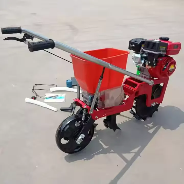 Hand Push Corn Sowing Machine With Gaso line Engine Grain Seeding Planting Fertilizing Machine