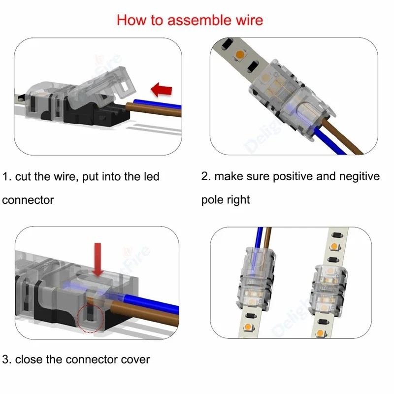 5pcs 2/3/4/5/6pin Strip To Wire Connectors With 5M 22AWG Extension 12V Electrical Wire For 5050 2835 SMD RGB LED Strip Light