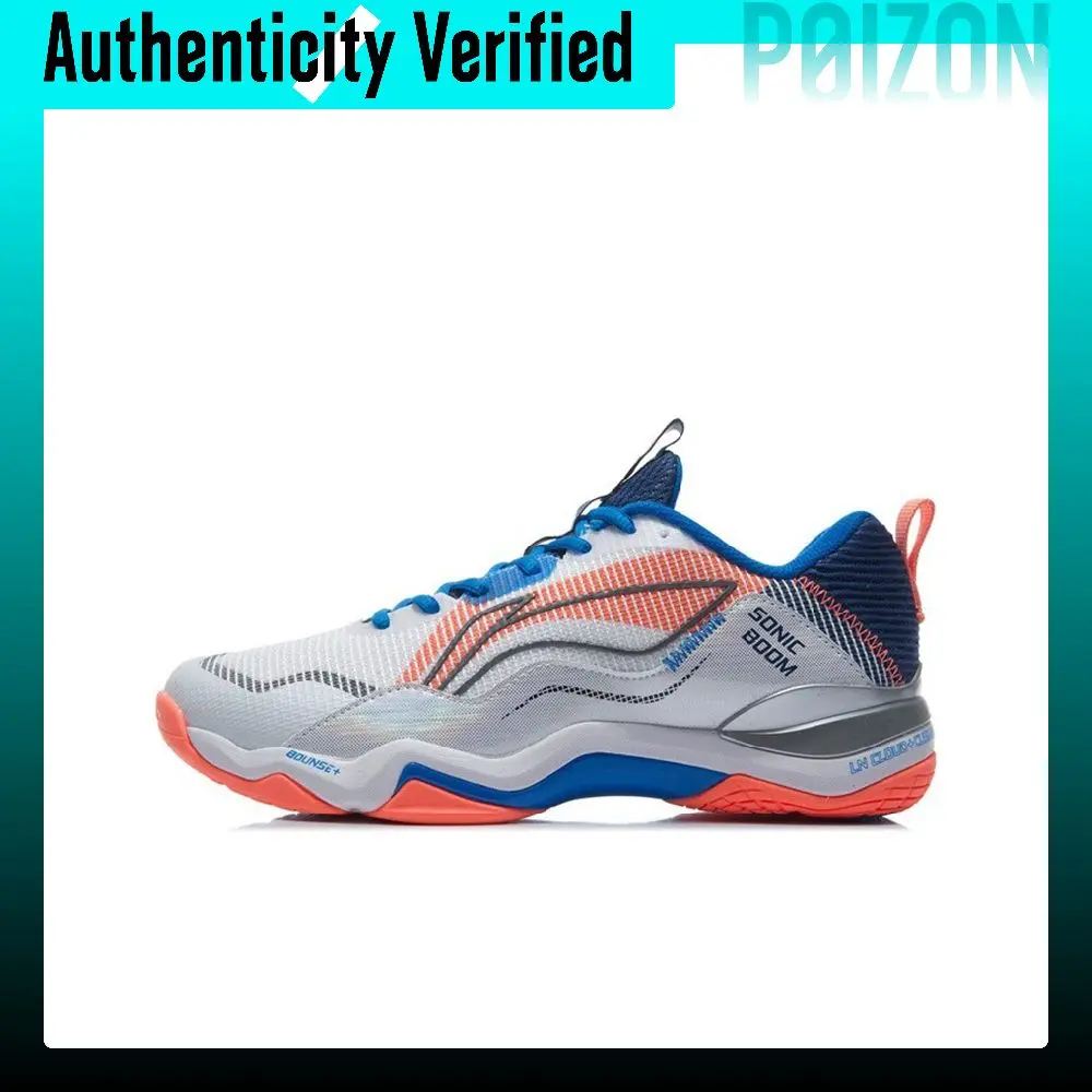 Li-Ning Sonic Boom EG3.0 Badminton Shoes Men's Low-top Standard White/Fluorescent Light Orange AYZR005-1
