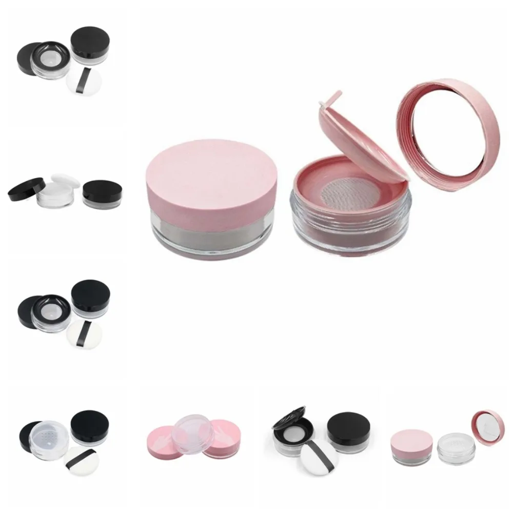 Reusable 10g/15g Loose Powder Jar Plastic Mini Size Cosmetics Container Pink Mirror Bulk Powder Box Gift