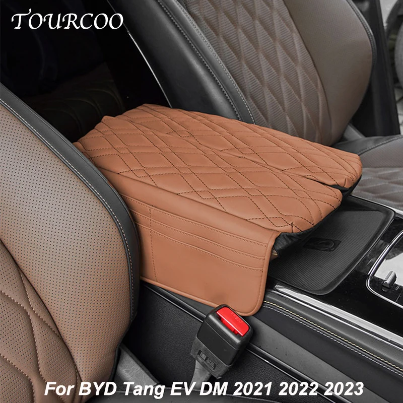 

For BYD Tang EV DM 2021 2022 2023 Center Armrest Cover Leather Protective Pad Heighten Modification Accessories