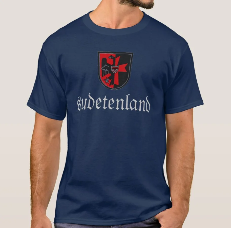 Europa Historical Region Sudetenland Crest Printed T-Shirt. Summer Cotton Short Sleeve O-Neck Mens T Shirt New S-3XL