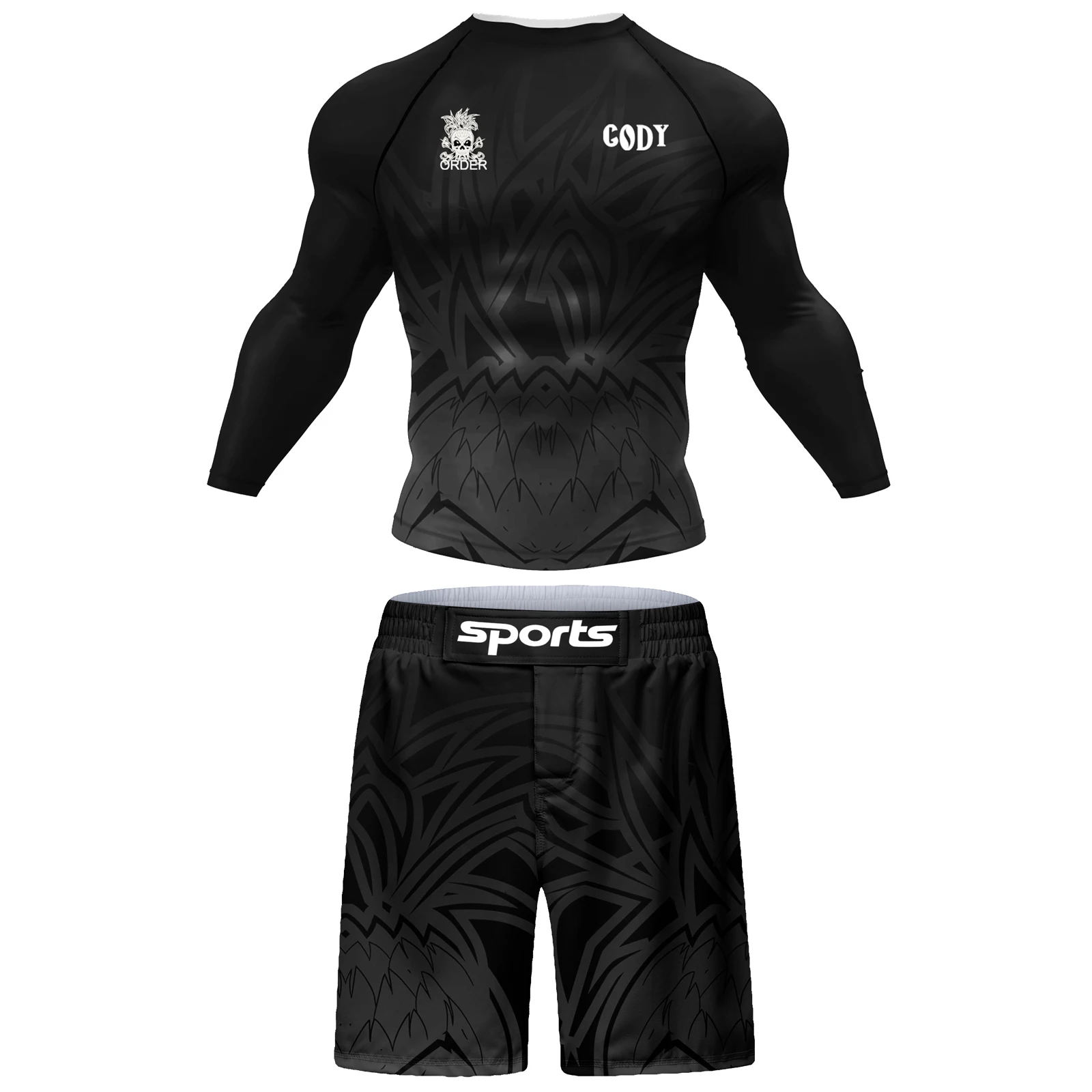 Sublimation Printing New Boxing MMA Rash Guard Jiu jitsu T-shirt Set Kickboxing Jerseys Sport BjJ Gi Muay Thai Shorts Sportsuit