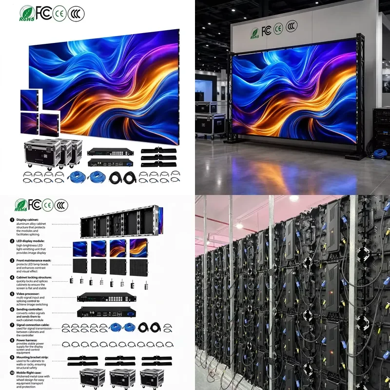 LED Display 4500cd Brightness IP65 Waterproof 2 Year Warranty for Stage Events and Exhibitions