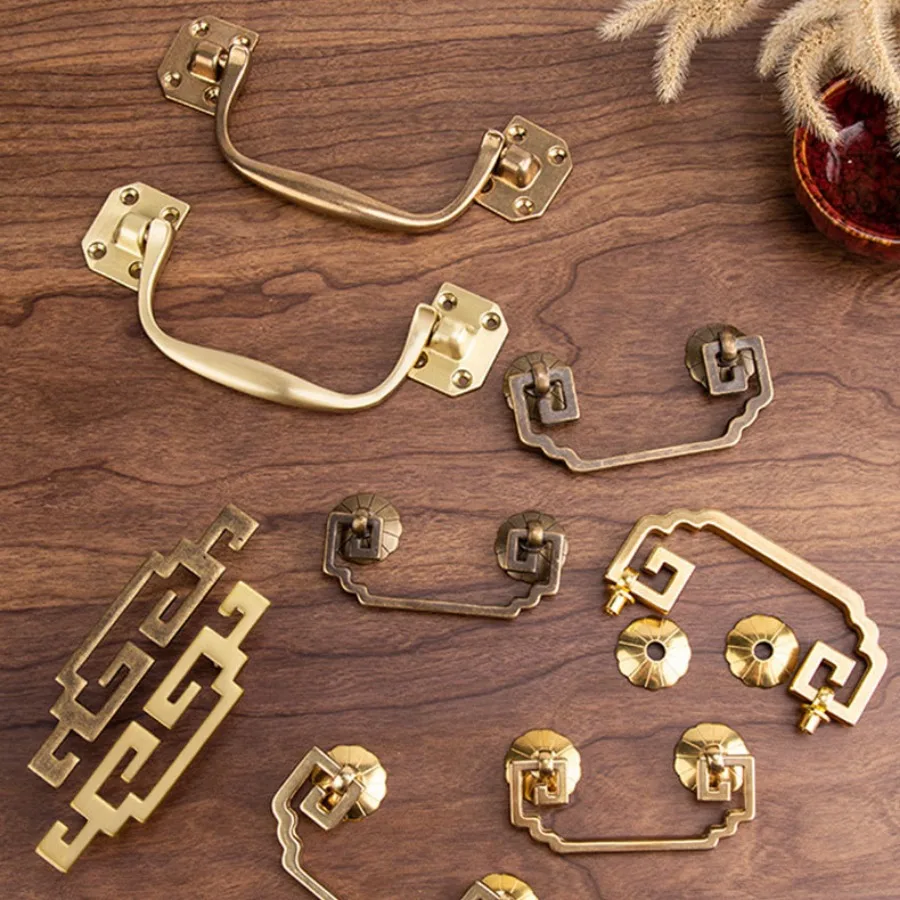 Mobiliário Vintage Alças para Armários e Gavetas Novo Estilo Chinês Armário do Vinho e Estante Puxa