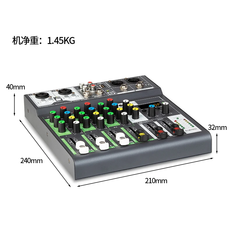 Factory Whole Portable 4 Channel Mini Audio Mixer Digital Effector Stereo Audio Mixer For Recording, Live Streaming