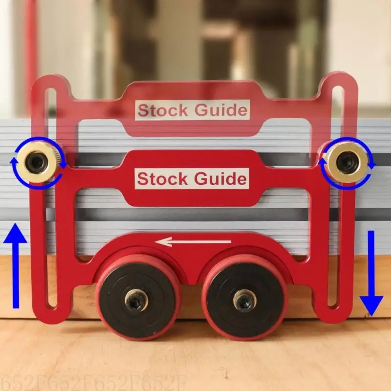 Clear Cut Stock Guides for Table Cutter Feather Board with Sliding Blocks Woodworking Double Wheel Bearing Stock Roller