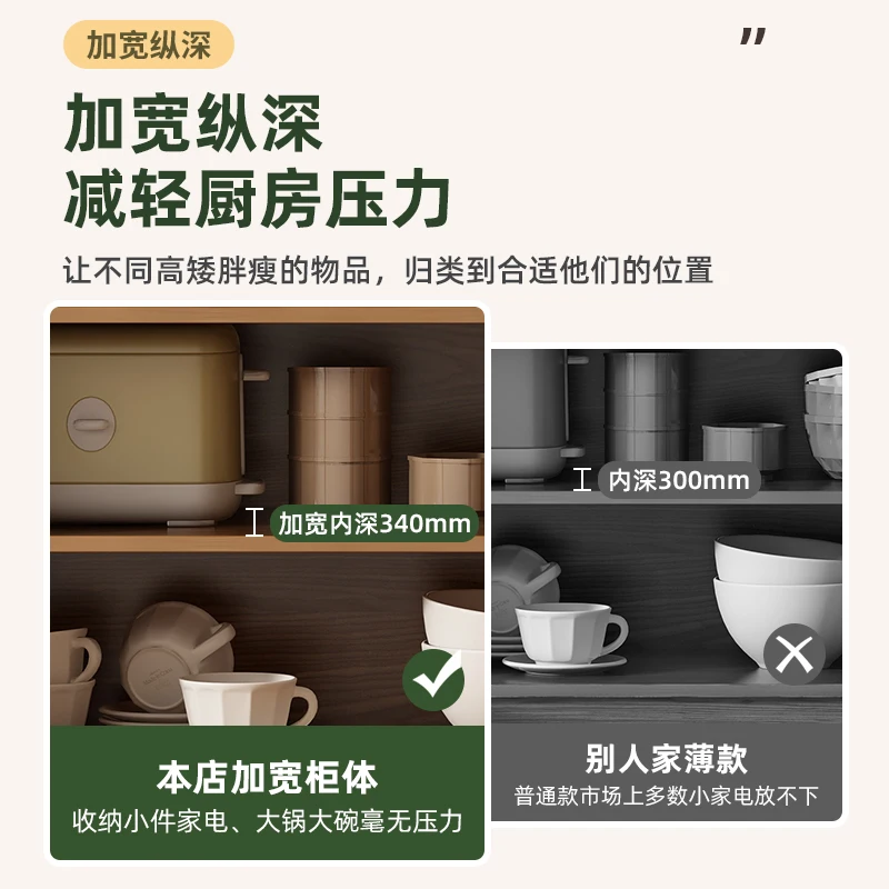 

Medieval style dining side cabinet household tea cabinet solid wood color living room integrated against the wall kitchen locker