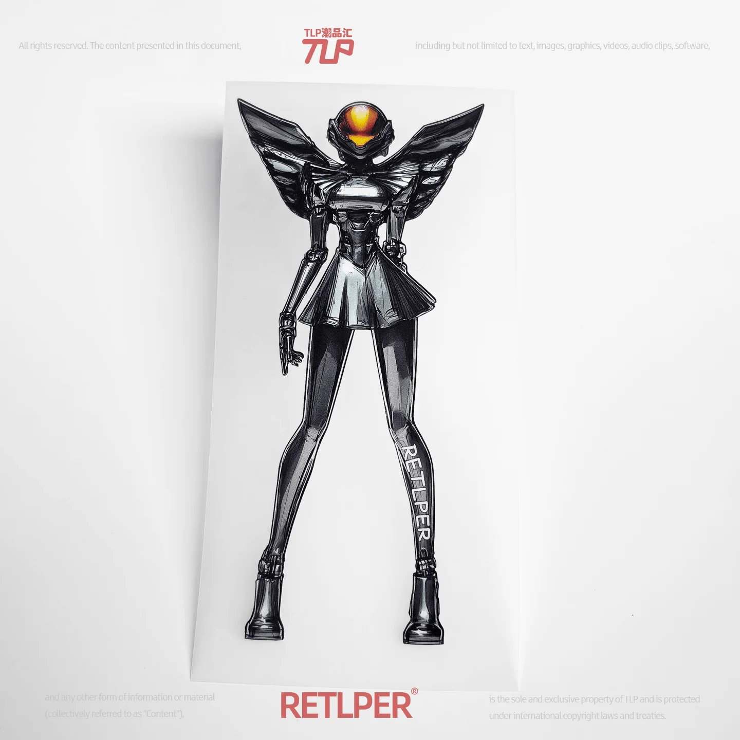 Retlper Hollow-Out Car Sticker Original Re Rui'Er Winged Form Bionic Human Car and Motorcycle Flat Waterproof Sticker