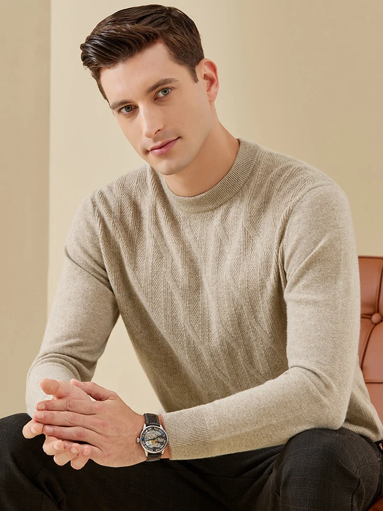 

Pure cashmere 100% sweater knitwear autumn and winter new youth round neck cashmere bottoming shirt thick