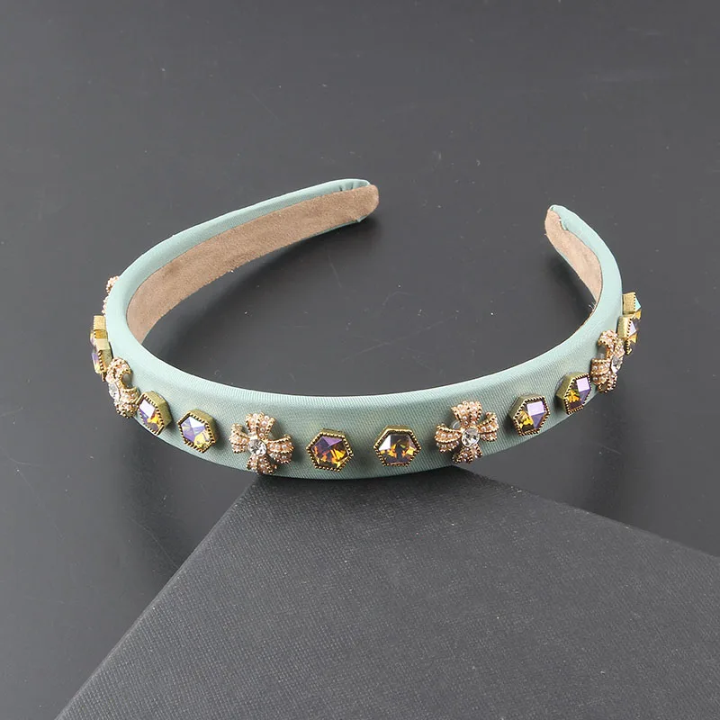  A New Fashion Korean Version Of Small Sponge Inlaid Rhinestone Pearl Four-Leaf Flower Headband Ladies Street Gift Hair 947
