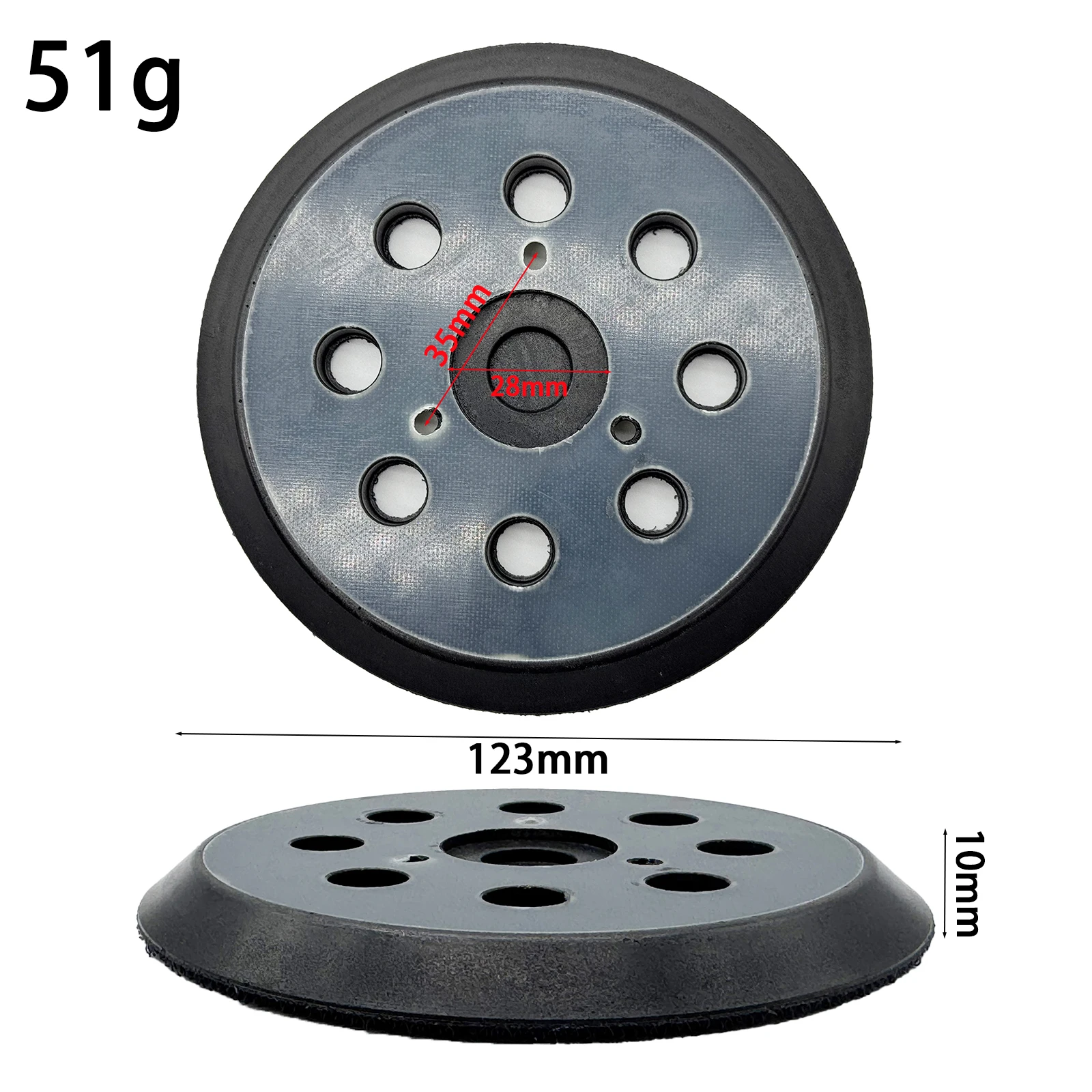 125mm 5 Inch 8 Holes 3 Nails Sanding Backing Pad Hook Loop Polishing Pad Replacement Pad For Electric Orbital Sander