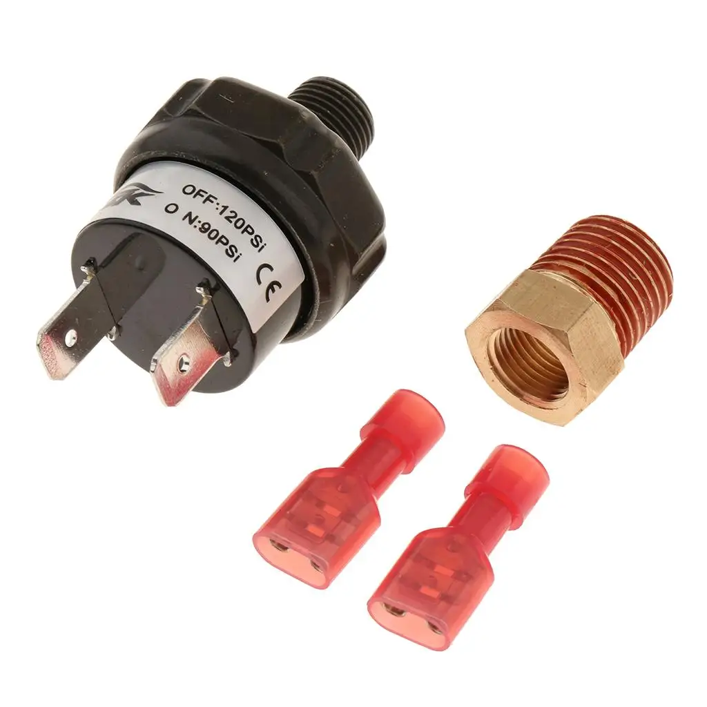 1/4 inch 1/8 inch NPT 90-120 PSI Air Pressure Switch Tank Mount for 12 Compressor Train Air Horn