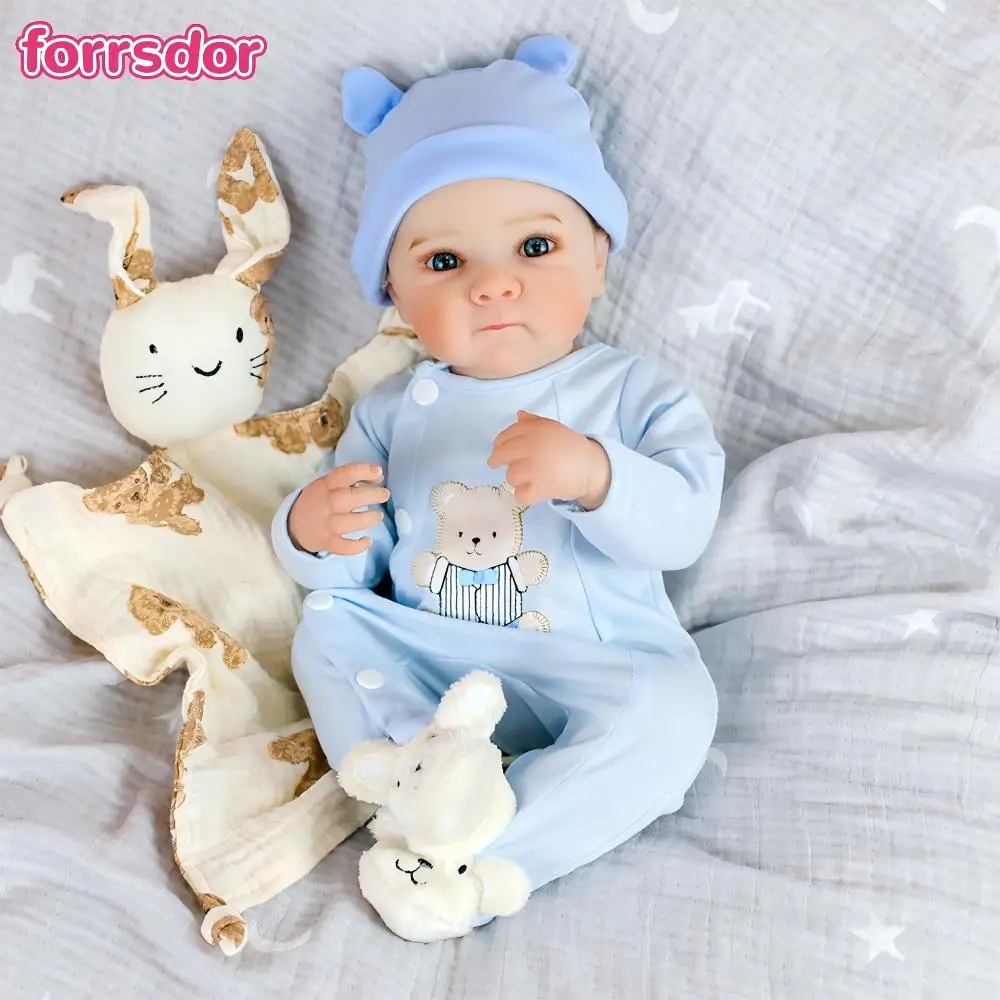 

Two Options 18 Inch Reborn Baby Doll Bettie Face Silicone Vinyl 3D Painted Lifelike Bebe Handmade for Childrens Birthday Gifts