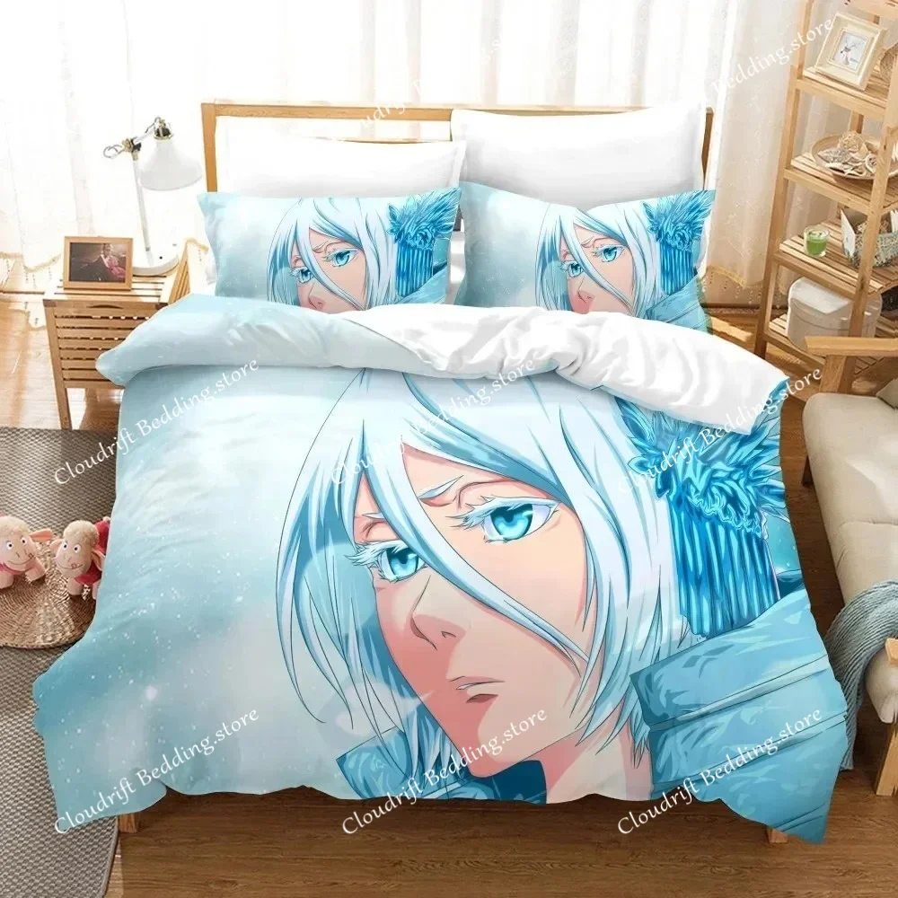 Anime Bleach Toushirou Ichigo Duvet Cover Pillowcase Bedding Set Double Twin Full Queen King Adult Kids Bedclothes Quilt Cover