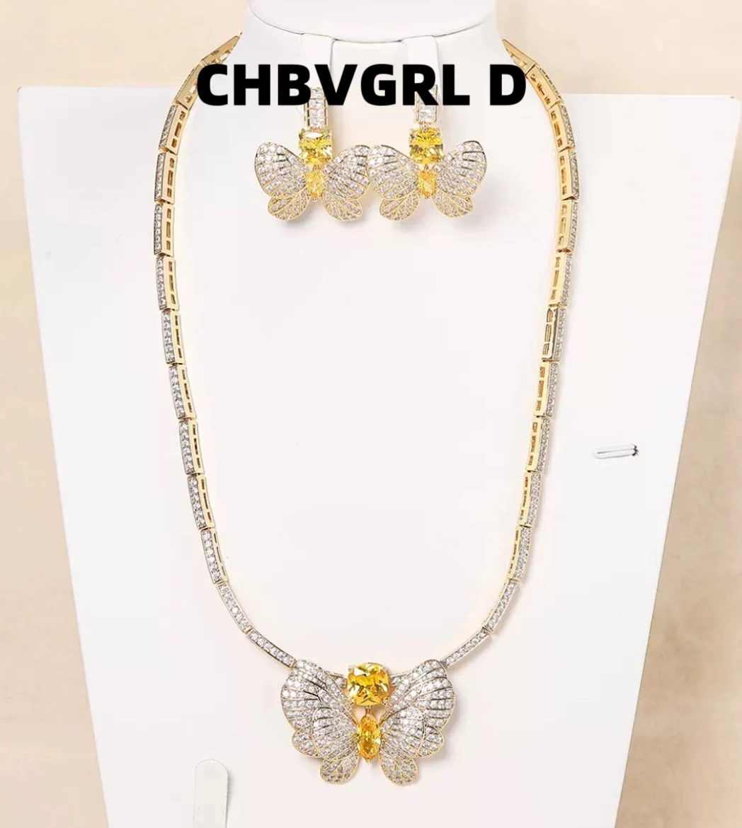 [حلو ورومانسي] قلادة وأقراط حلوة فاخرة وأنيقة مكونة من قطعتين بتصميم عالي الجودة وياقة أقراط