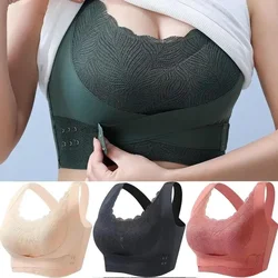 Womens Push Up Lace Bra Sexy Lace Side Closure Shaping Lifting Bras Full-Coverage Shaping Wireless Silky Bra Sport Underwear