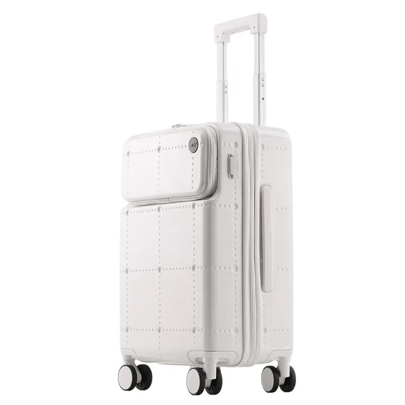 Front Opening Travel Luggage Lightweight Zipper Rolling Wheel Rolling Luggage Case Combination Lock Trolley Luggage Bag