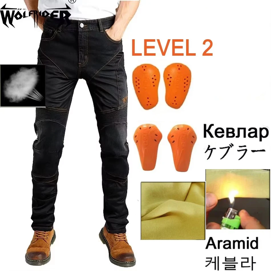 

Motorcycle Pants Summer mesh design Blue Motorcycle Jeans Black Motocross Protective Gear