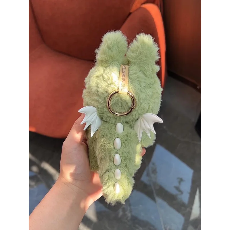 Одежда для Labubu, зеленый динозавр, плюшевая кукла, комплект одежды и платье для куклы белого ангела, 17 см, только кукла, одежда без кукол