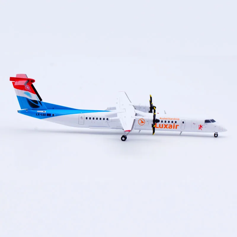 XX20169 Legierung Sammlerflugzeug Geschenk JC Wings 1:200 Luxair Bombardier Dash8-Q400 Druckguss-Flugzeugmodell LX-LGE mit Ständer