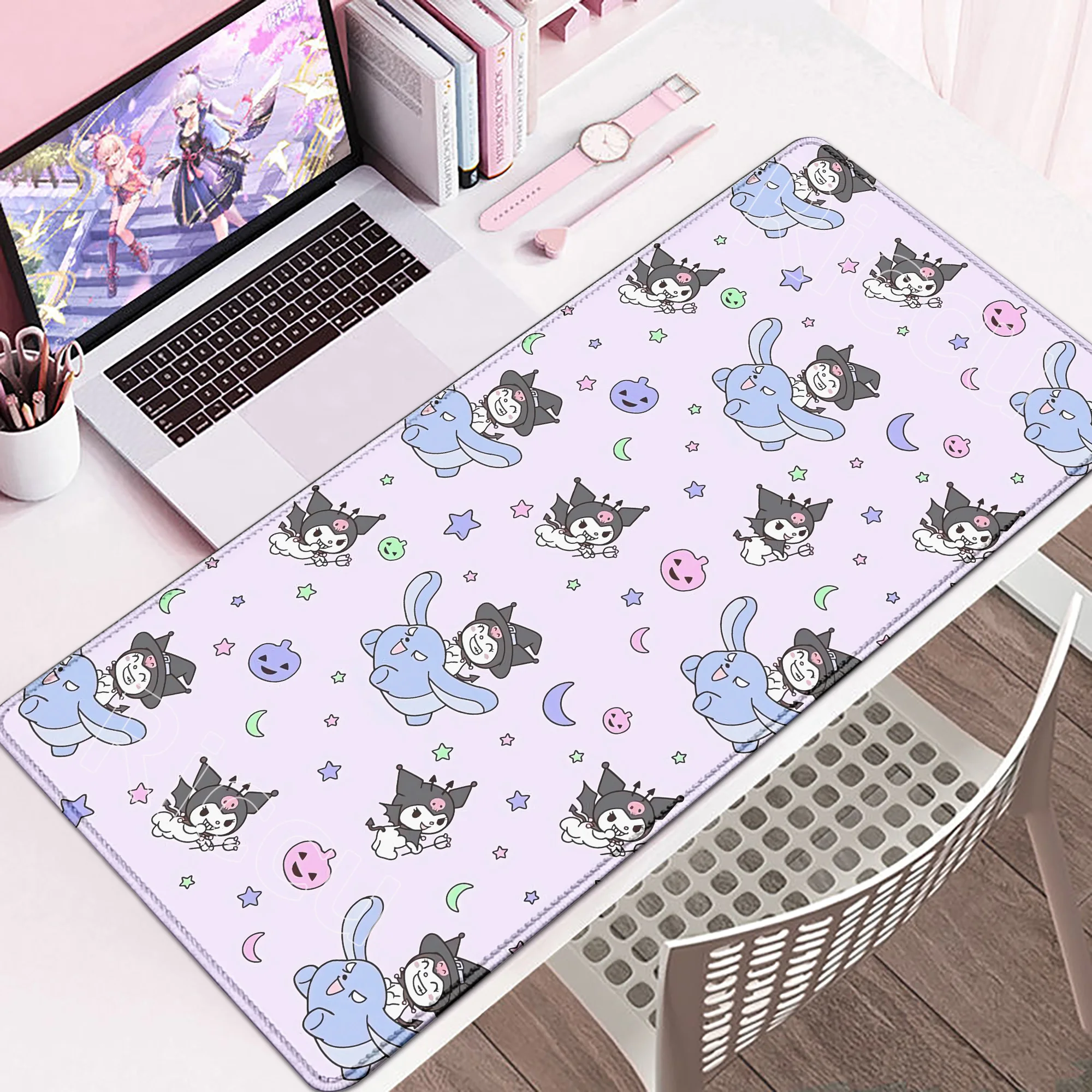 

New Cute Wallpaper Kuromi Mousepad Natural Non-slip Rubber Mouse Pad Anime Gamer Computer Accessories Pc Large Offices Desk Mats