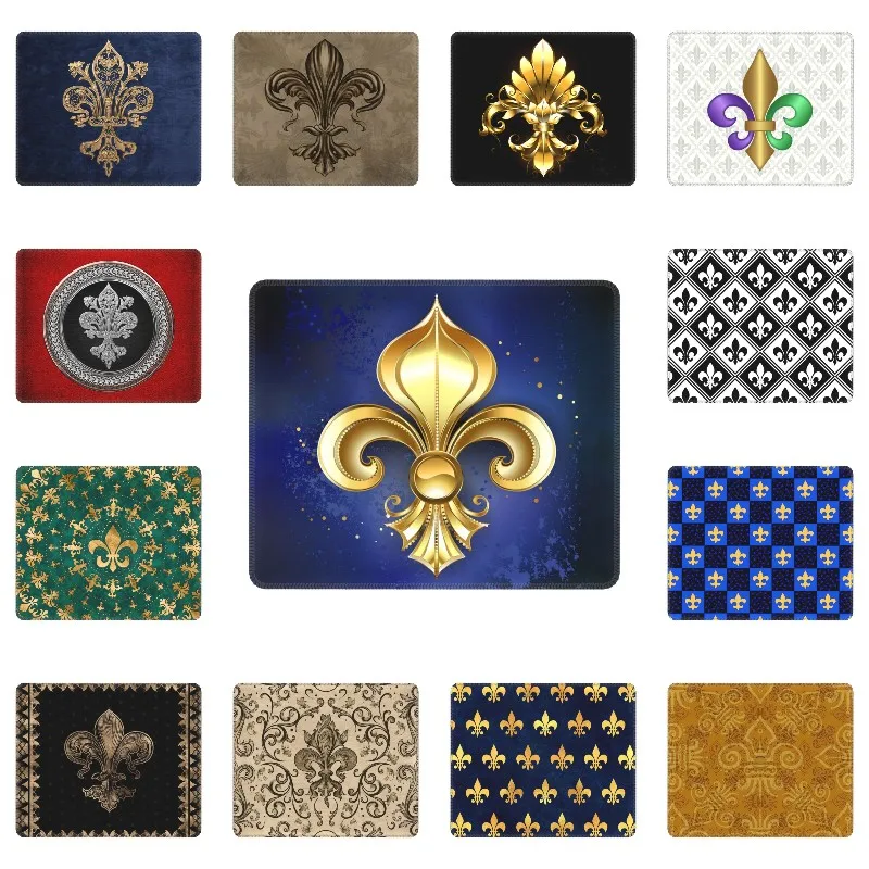 Hot Fleur De Lis Mouse Pad Waterproof Gaming Mousepad Non-Slip Rubber Base Lily Flower Fleur-De-Lys Office Desk Computer Mat