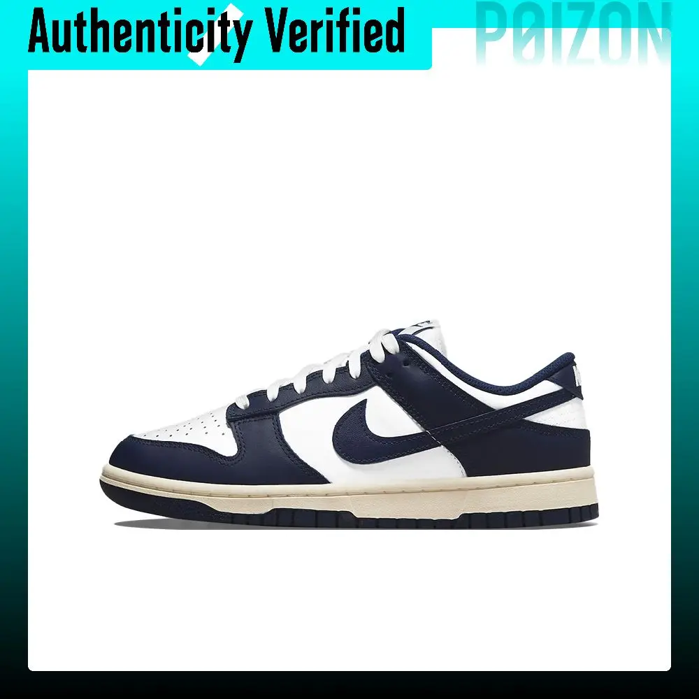 Nike Dunk 'Midnight Navy And White' Vintage Low top Skateboard Shoes Women's Marine Blue DD1503-115