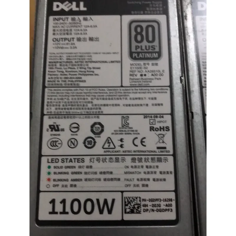 1100W Power Supply for Dell Server R520 R620 R720