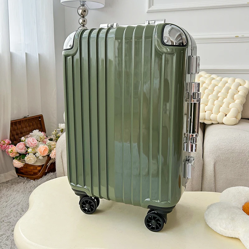 

New Luxury Suitcases with Aluminum Alloy Corner Protector Aluminum Frame Rolling Luggage Travel Trolley Case 20/22/24/26/28inch