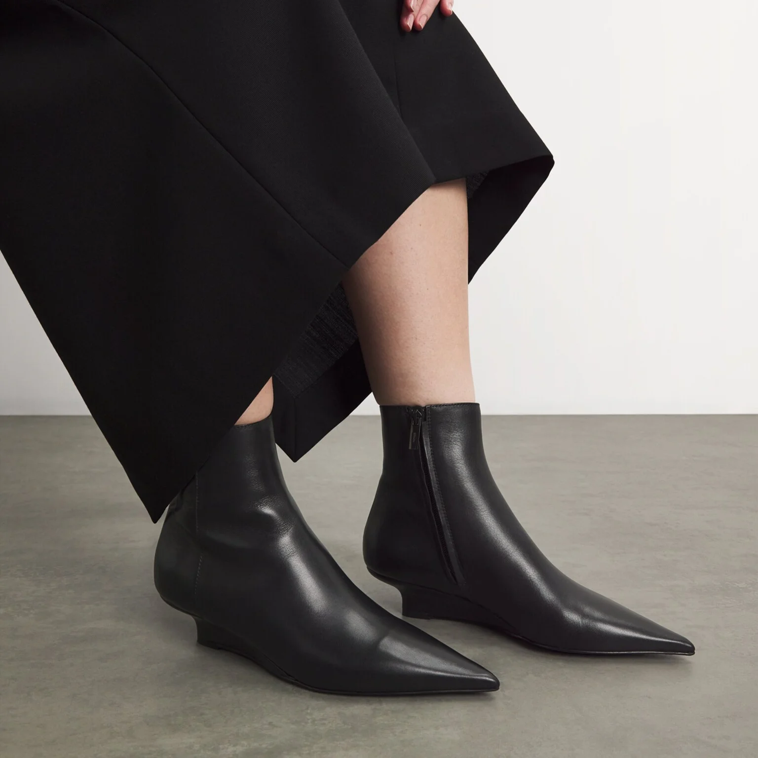 Genuine Leather Women's Wedge Ankle Boots - Sizes 34-42