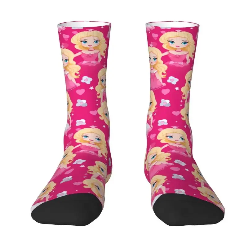 

Novelty Men's Barbies Doll Seamless Dress Socks Unisex Warm Breathbale 3D Printed Crew Socks